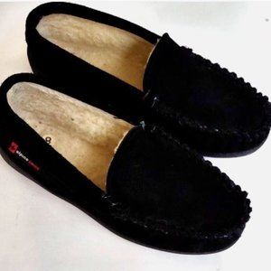 Alpine Swiss Yukon Mens Suede Shearling Moccasin Slippers Moc Toe Slip On Size 8
